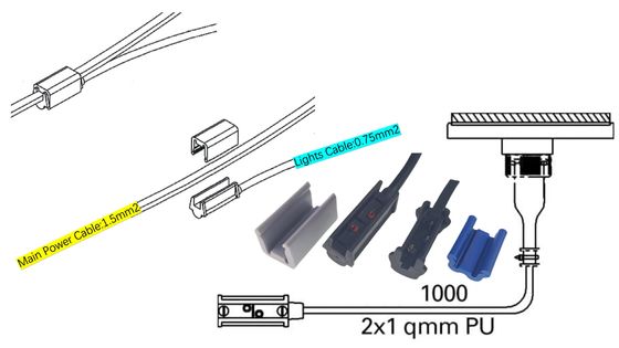 5A-20A Click-In Overmold Connector Otomotiv kablo desteği ve tek işaretleyici açıklık lambaları ile otomotiv kablolama kemeri