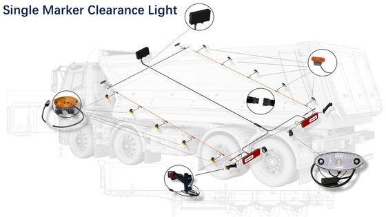 5A-20A Click-In Overmold Connector Otomotiv kablo desteği ve tek işaretleyici açıklık lambaları ile otomotiv kablolama kemeri